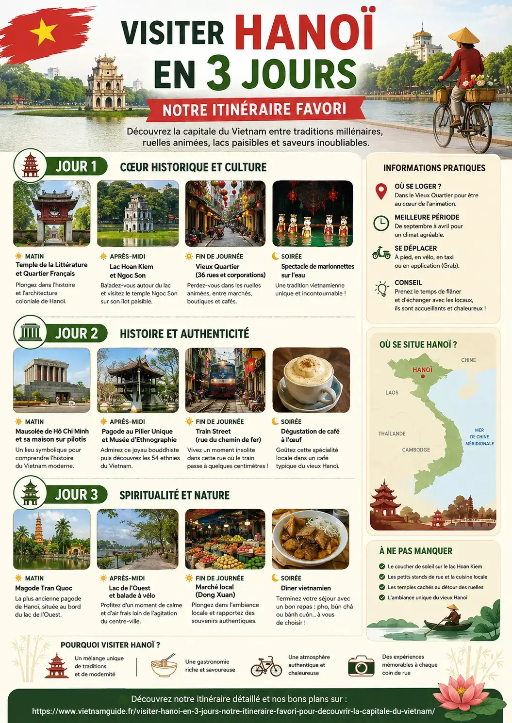 Visiter Hanoï en 3 jours - le meilleur itinéraire